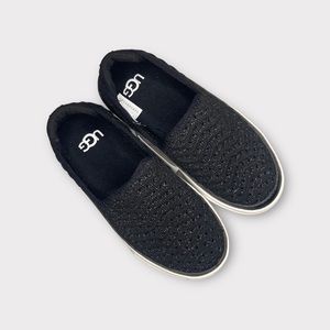 Ugg Caplan Shiny Black Slip On Shoes